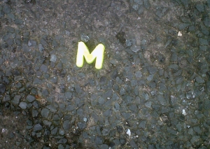 plastic yellow letter M